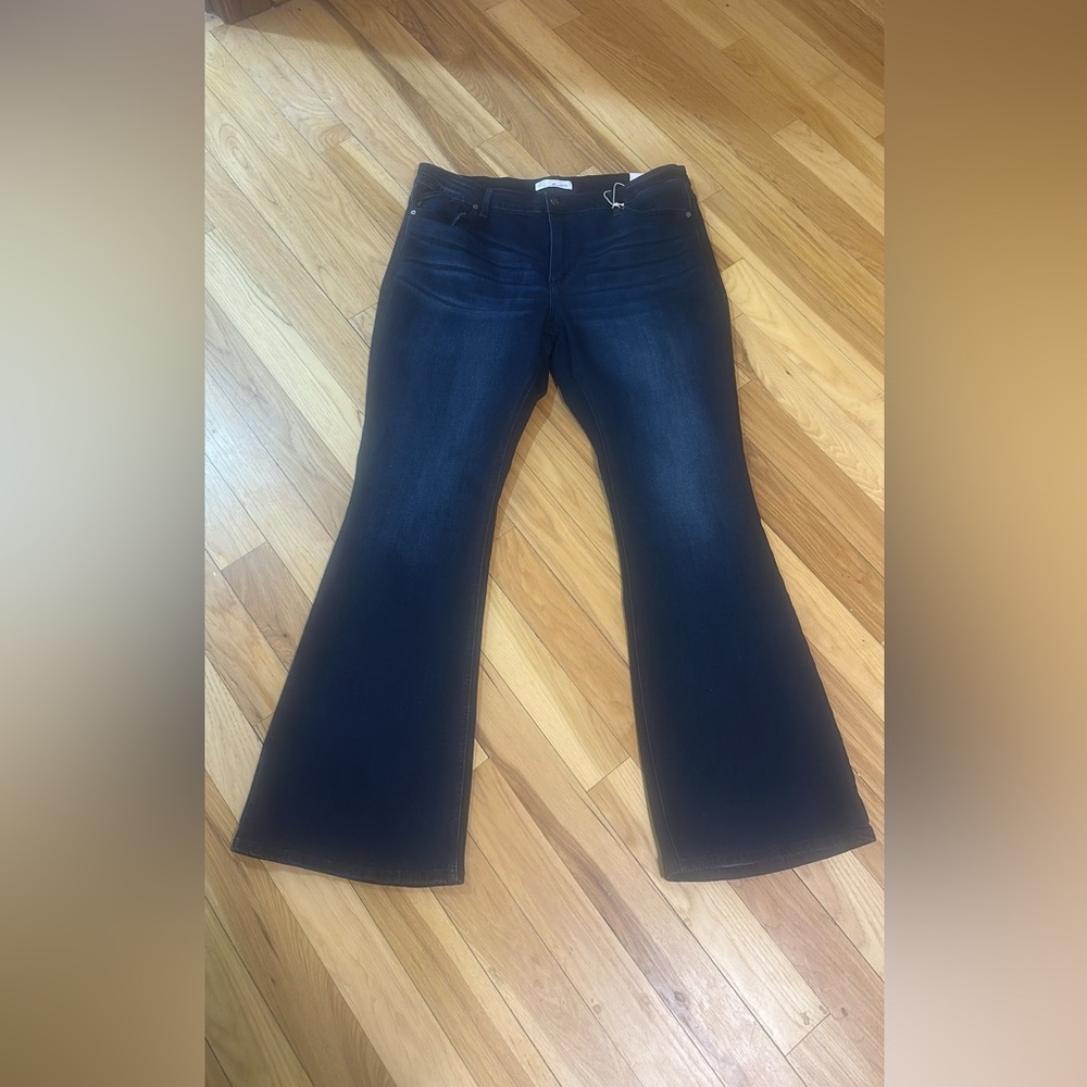 KanCan Women's Flare Jeans - Deep Blue